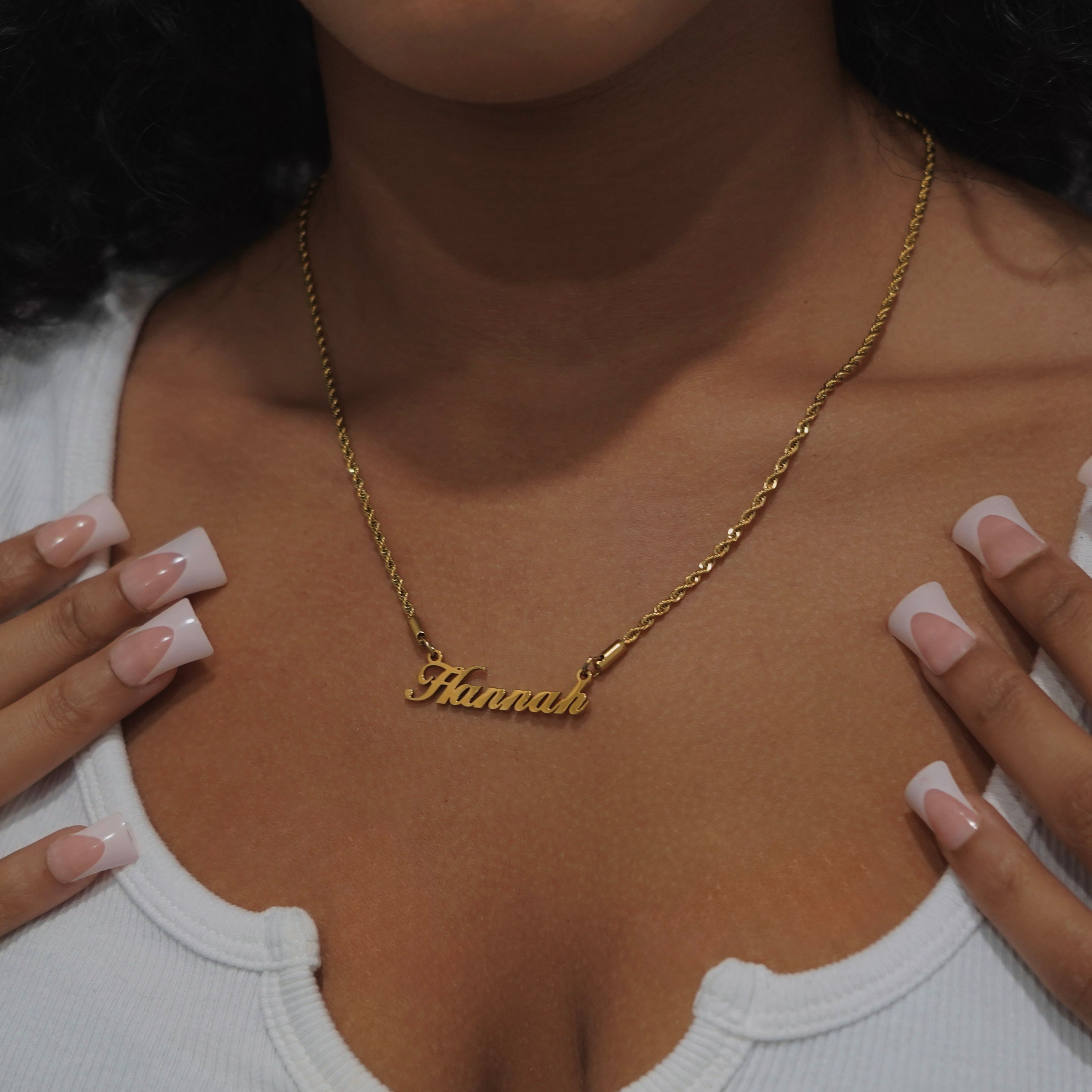 18KT Gold Plated Primal Chain Name Necklace (Singapore)