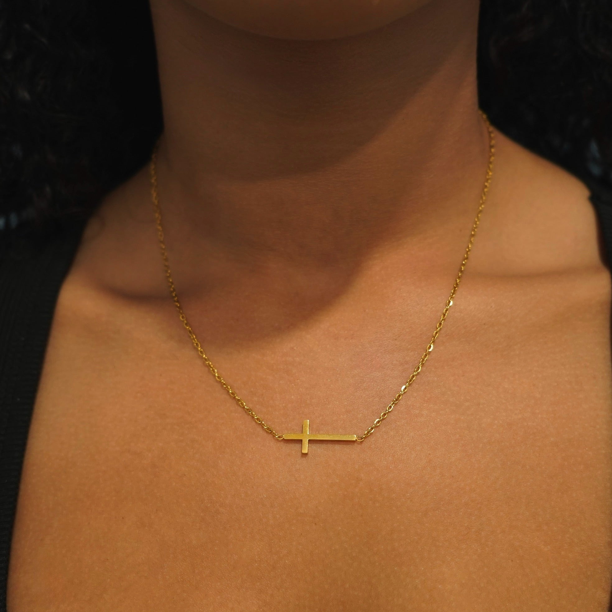 Horizontal Cross Necklace