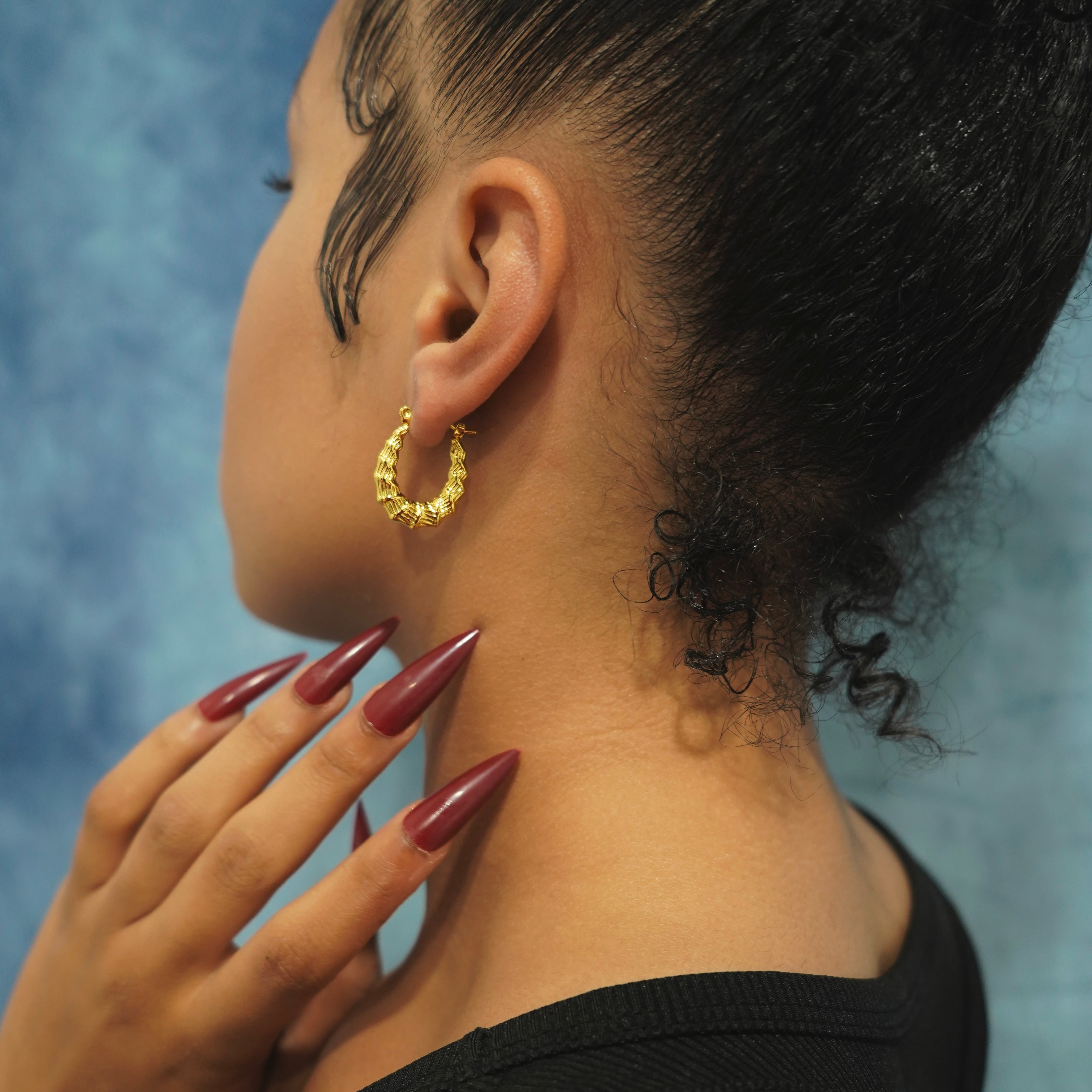 Kim Bamboo Hoop Earrings