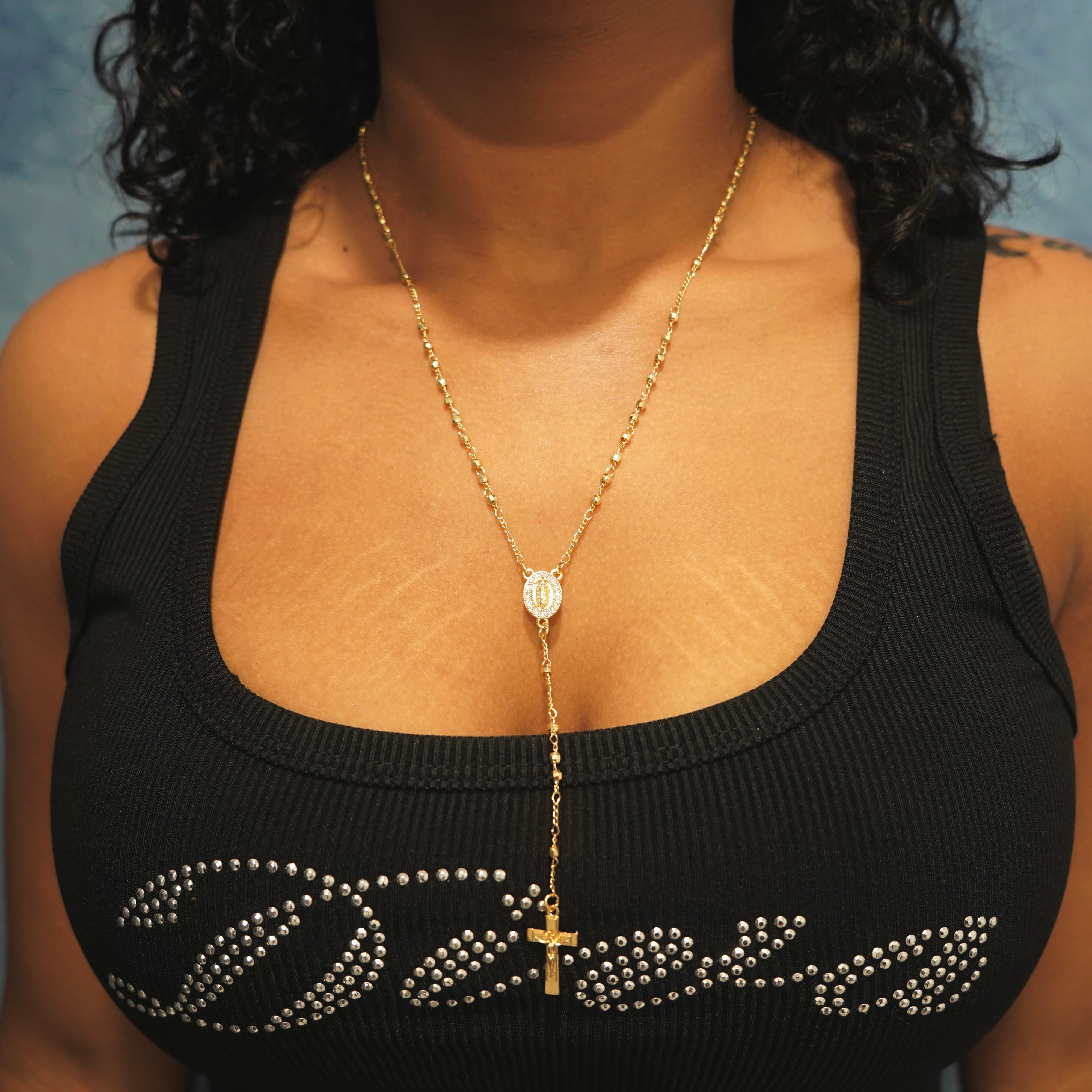 The Gold Rosary Necklace