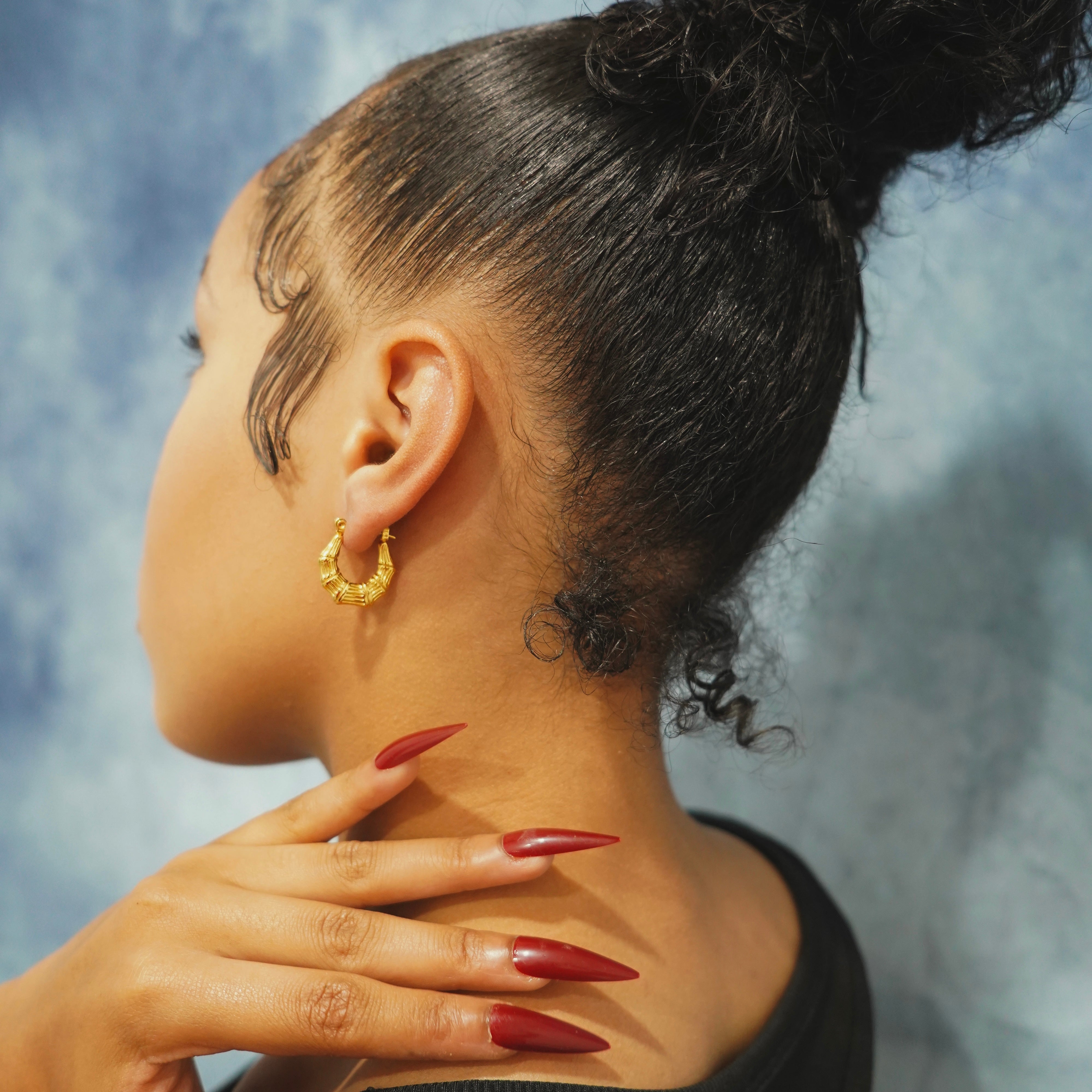 Tia Bamboo Hoop Earrings