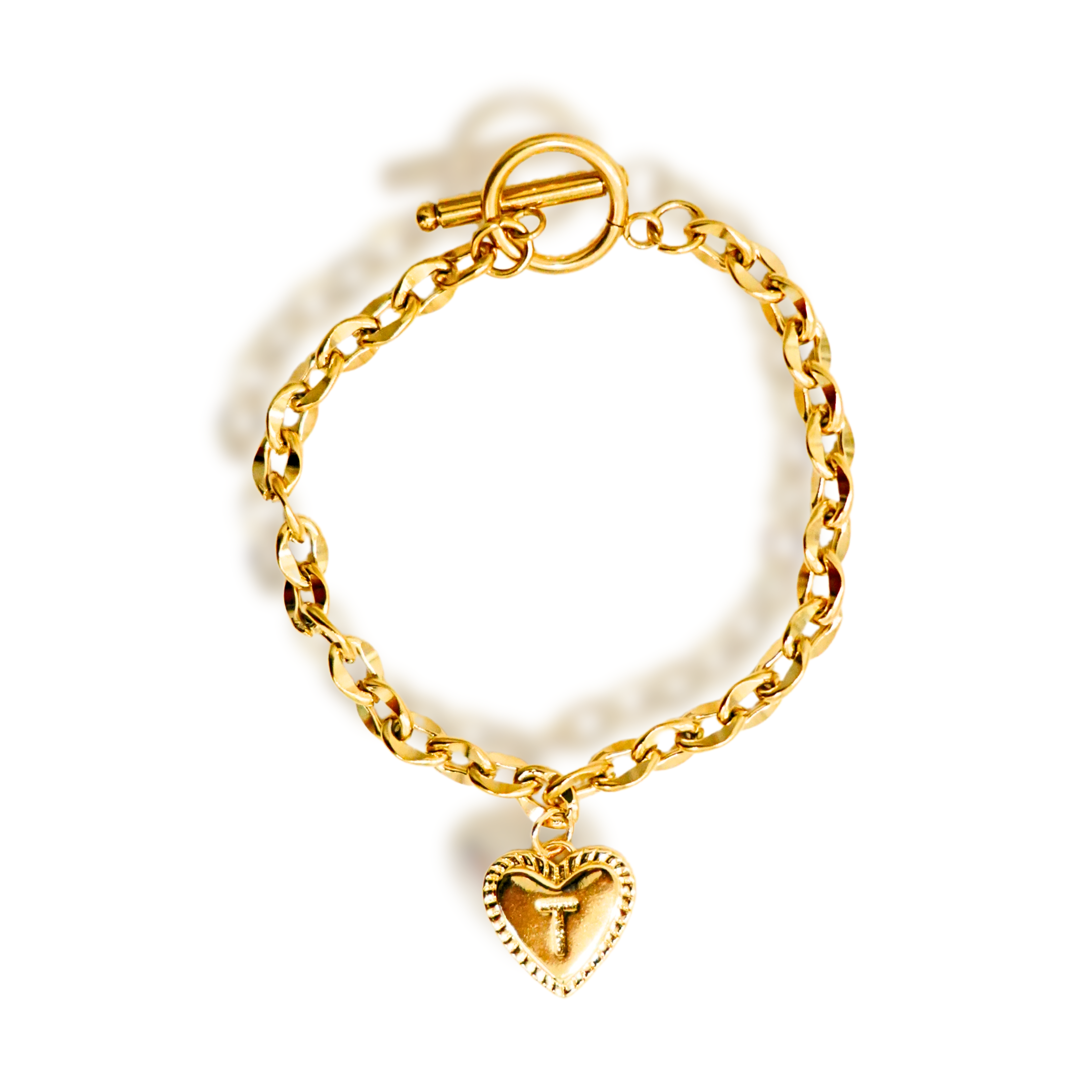 Cross My Heart Initial Bracelet