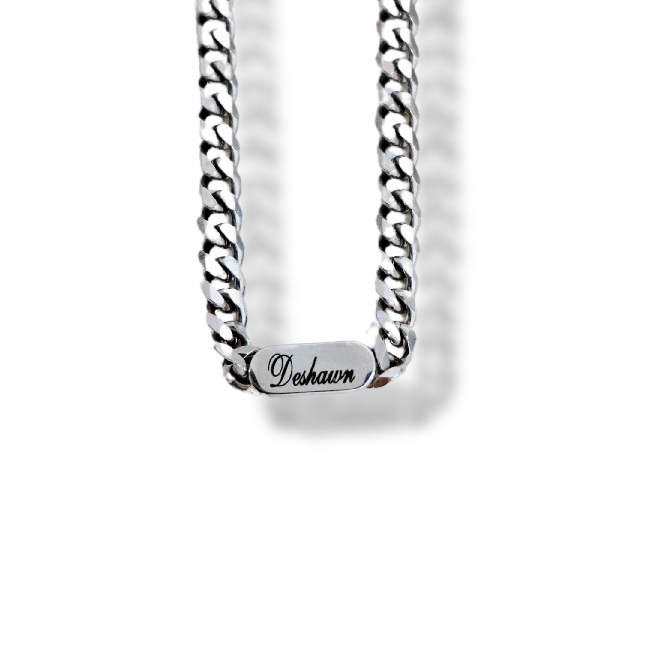 Mens Silver Cuban Name Chain